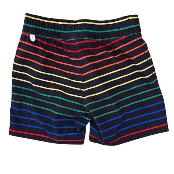 NWT J. Crew Boys' Navy W/Rainbow Stripe Board Swim Trunks/Shorts - SIZE 2 - Picture 4 of 7